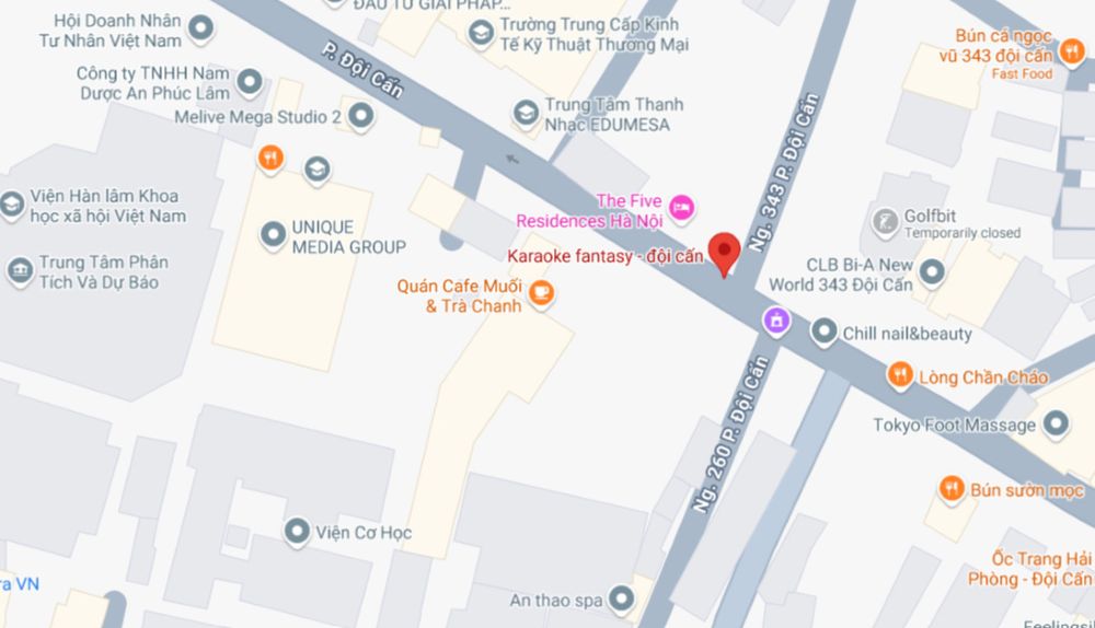 Karaoke fantasy - Đội Cấn trên Google Maps 