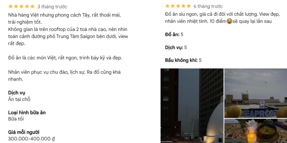 Khách hàng yêu thích “chiếc view” và cả đồ ăn tại Mít 