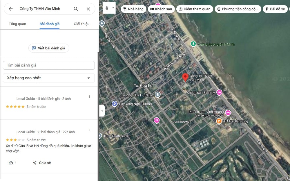 Một số đánh giá của khách hàng trên Google Maps (Ảnh: Google Maps)