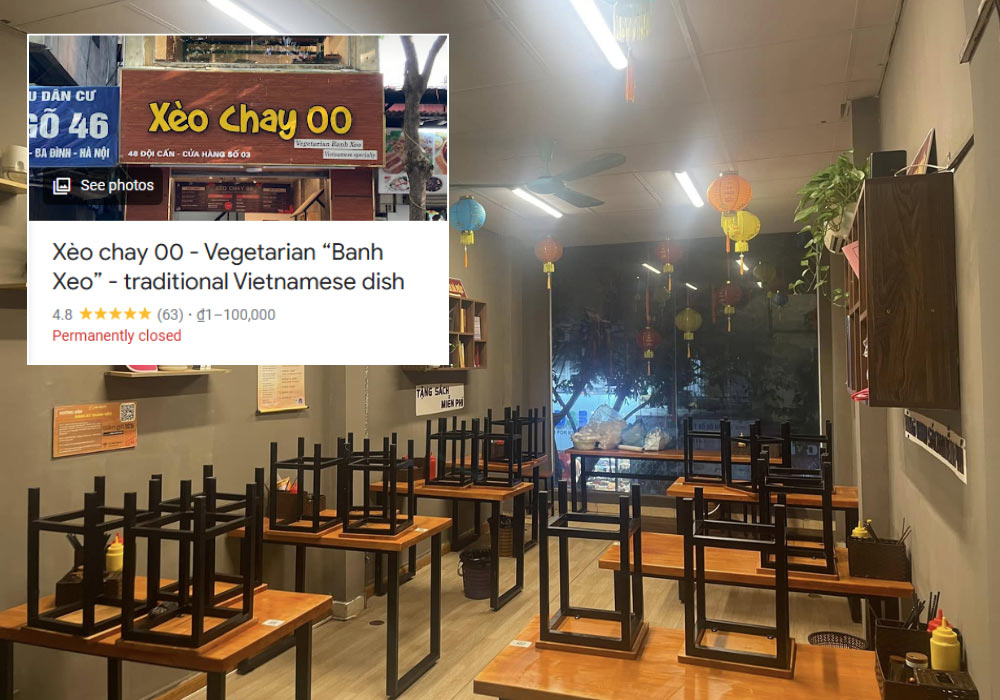 Quán bánh xèo chay 48 Đội Cấn nổi tiếng nhưng nay đã đóng cửa 