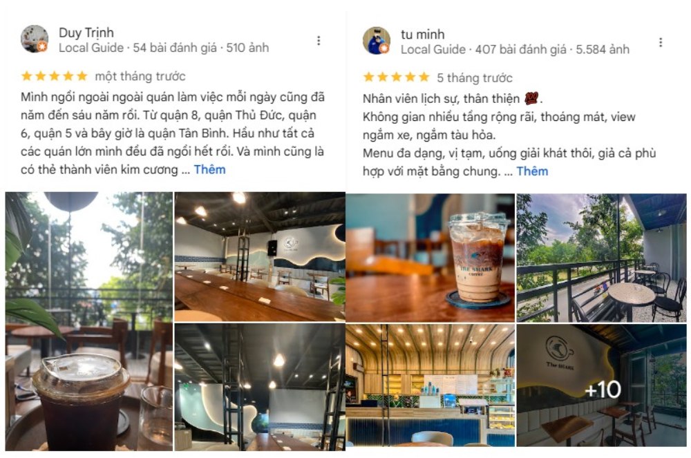 Khách hàng hài lòng với trải nghiệm không gian và dịch vụ (Ảnh: Google maps)