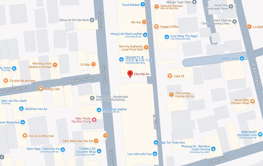 Vị trí chợ Hội An trên bản đồ (Ảnh: Google maps)