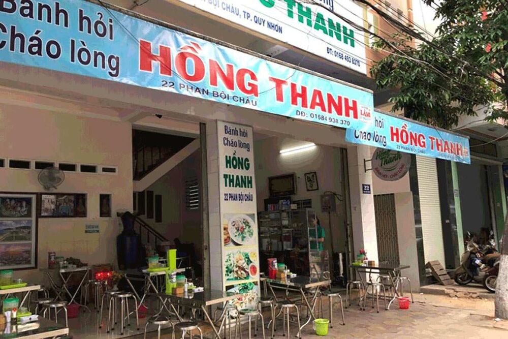 Quán bánh hỏi cháo lòng Quy Nhơn Hồng Thanh với không gian thoáng mát, sạch sẽ (Ảnh: Sưu tầm internet)