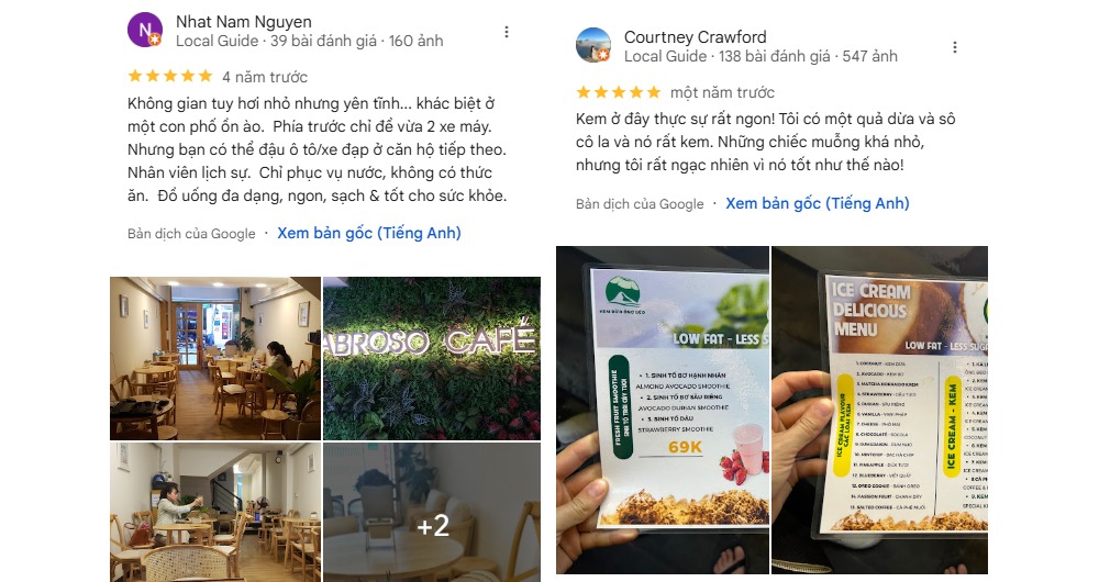 Phản hồi tích cực về chất lượng món kem và dịch vụ nhanh chóng (Ảnh: Sưu tầm Internet)
