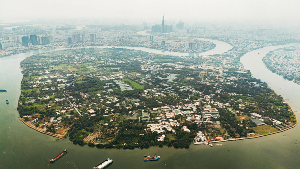 Bán đảo Thanh Đa được bao quanh bởi sông Sài Gòn và kênh Thanh Đa