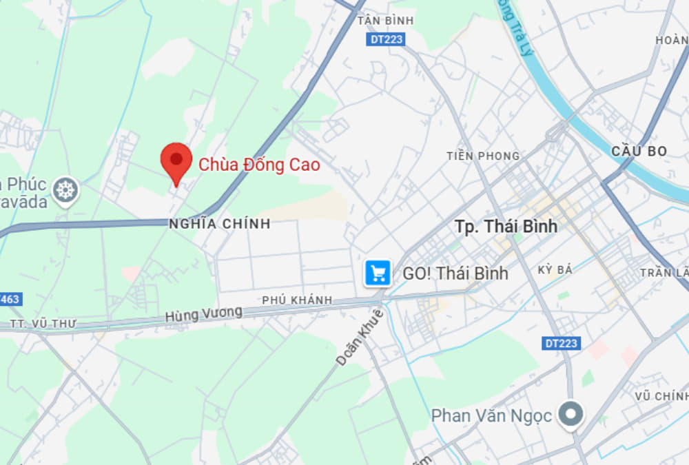 Chùa có vị trí cách trung tâm thành phố Thái Bình 6km (Ảnh: Google Maps)