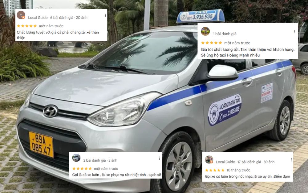 Taxi Hoàng Mạnh được khách hàng đánh cao về sự nhiệt tình của các bác tài và giá cước phải chăng  (Ảnh: Google Maps)