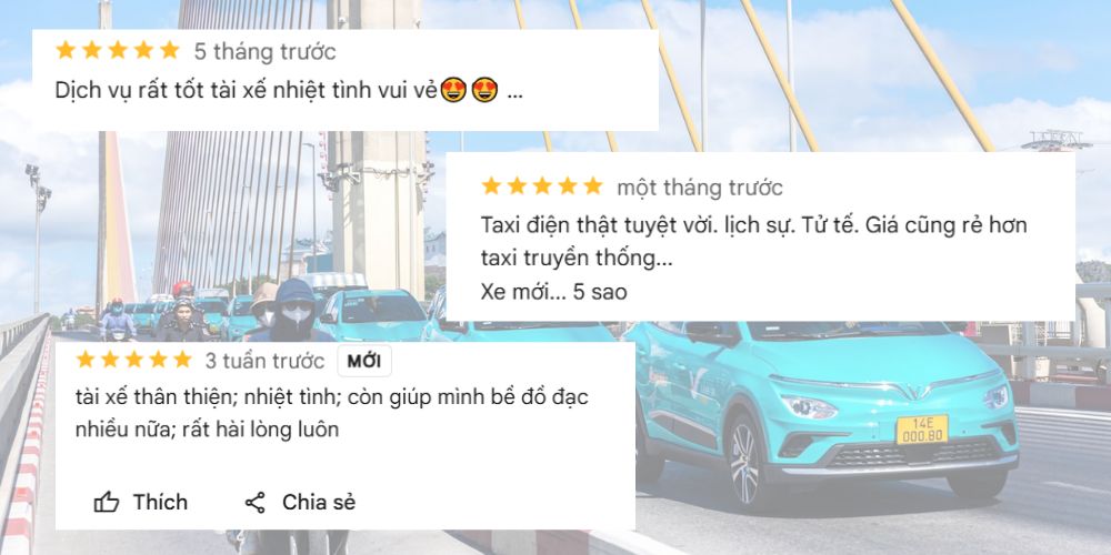 Dịch vụ taxi của Xanh SM nhận được nhiều lời phản hồi tích cực từ hành khách 