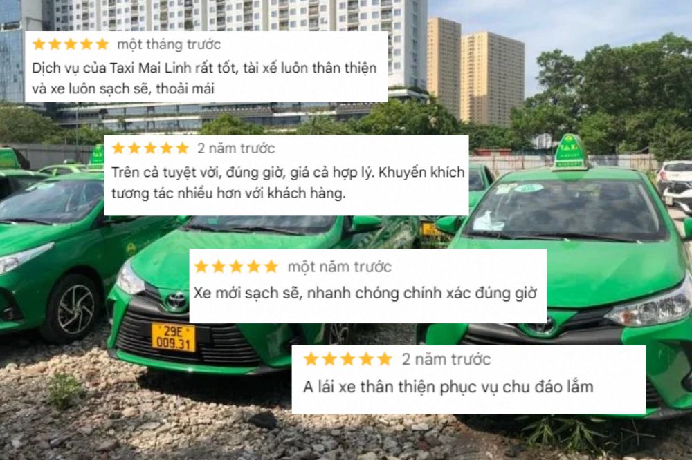 Khách hàng đánh giá không gian xe Mai Linh sạch sẽ thoáng mát (Ảnh: Sưu tầm Internet)