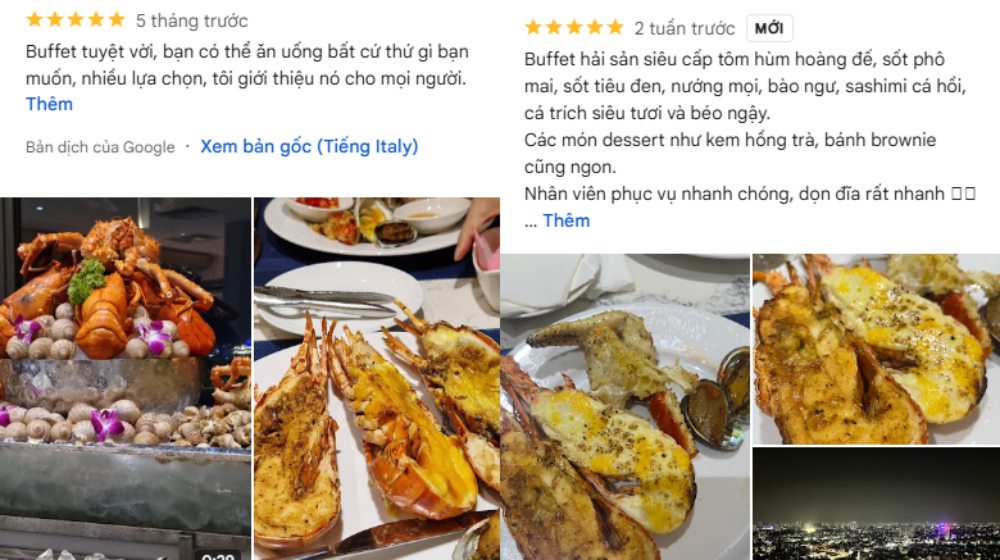 Khách hàng hài lòng về không gian, dịch vụ chuyên nghiệp và món ăn ngon (Ảnh: Google maps)