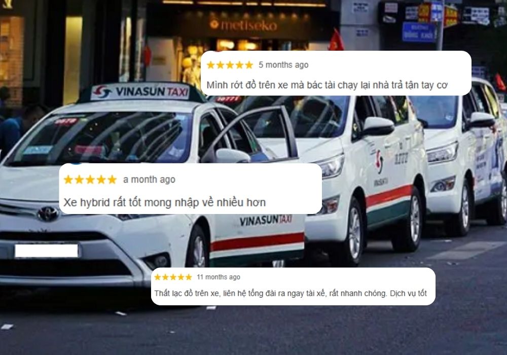 Có rất nhiều khách hàng hài lòng về chất lượng dịch vụ của Taxi Vinasun Biên Hòa (Ảnh: Google Maps)  