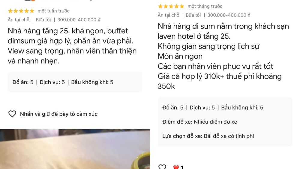 Những đánh giá chân thật của khách hàng 