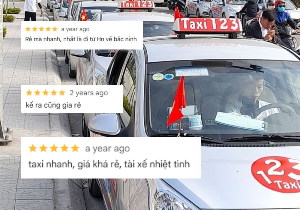 Khách hàng đánh giá cao chất lượng dịch vụ của Taxi 123 Thuận Thành (Ảnh: Google Maps)