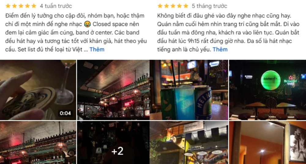 Thực khách yêu thích vibe âm nhạc và phục vụ thân thiện (Ảnh: Google maps)