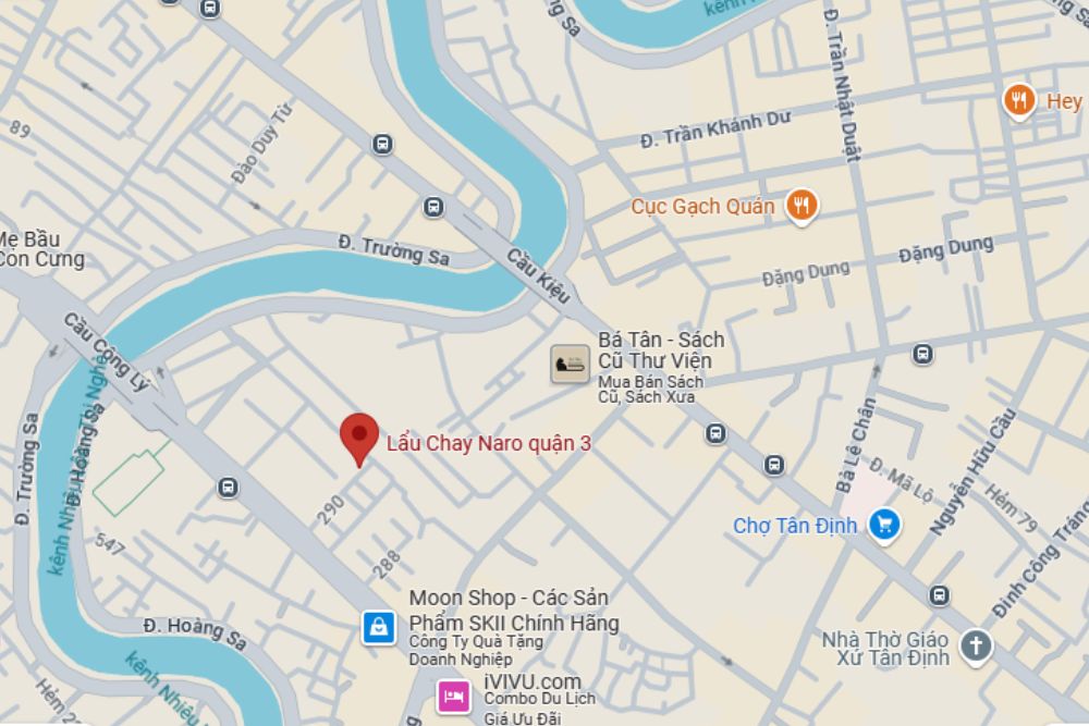 Lẩu chay Naro nằm tại 290/27 Nam Kỳ Khởi Nghĩa, Phường 8, Quận 3 (Ảnh: Google Maps)