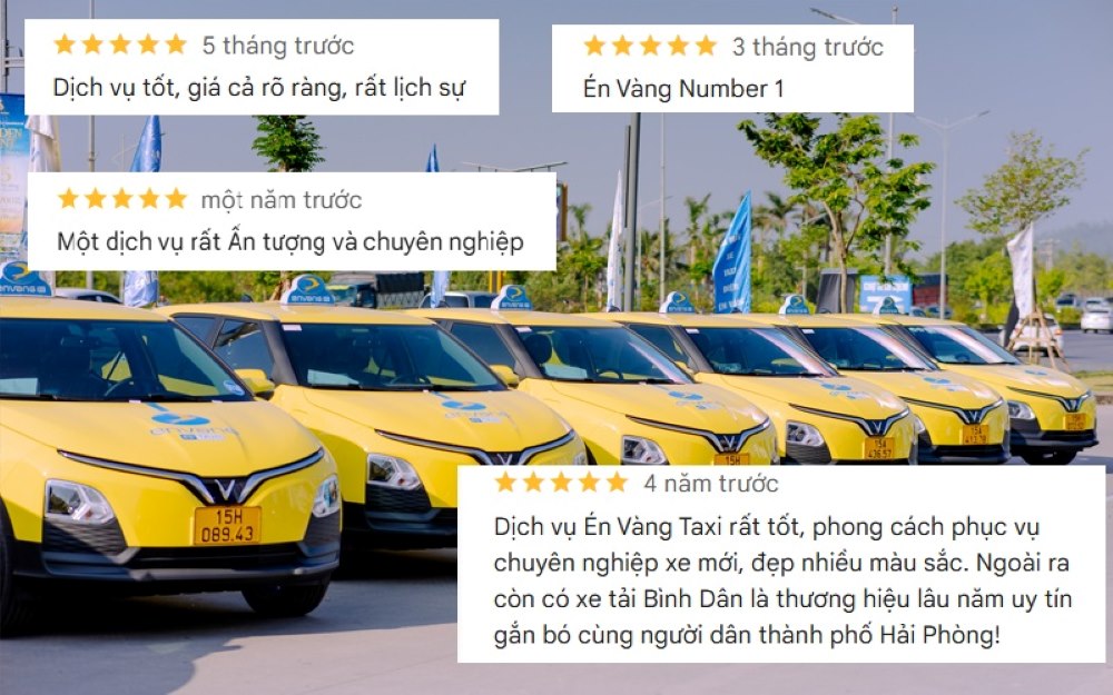 Nhờ dịch vụ tốt, giá phải chăng, taxi Én Vàng nhận được nhiều đánh giá tốt trên Google Maps (Ảnh: Google Maps)