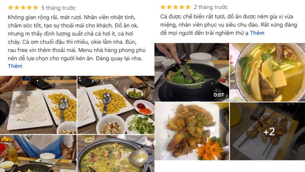 Thực khách đánh giá cao độ béo ngậy của cá lăng và nước chấm hài hòa (Ảnh: Google maps)