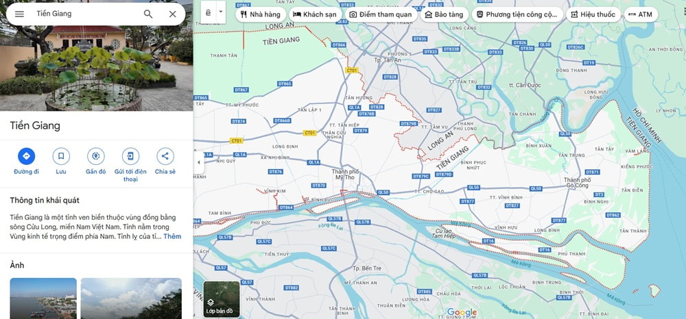 Ghé Tiền Giang để trải nghiệm cuộc sống miền sông nước (Ảnh: Google Maps)