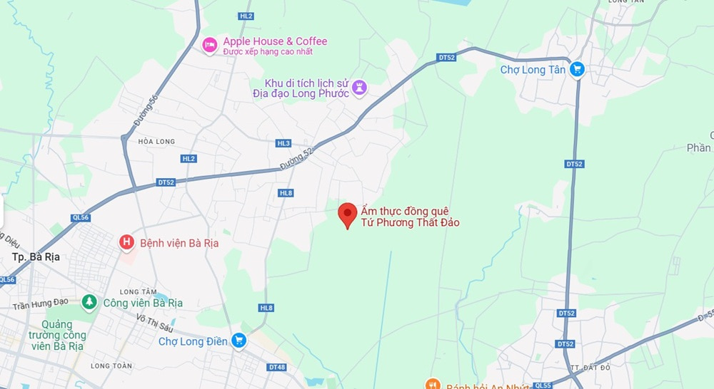 Khu du lịch sinh thái Tứ Phương Thất Đảo ở Long Phước (Ảnh: Google Maps)