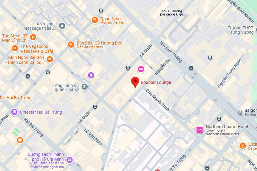 Địa chỉ quán Boudoir Lounge tại Quận 1 (Ảnh: Google Maps)