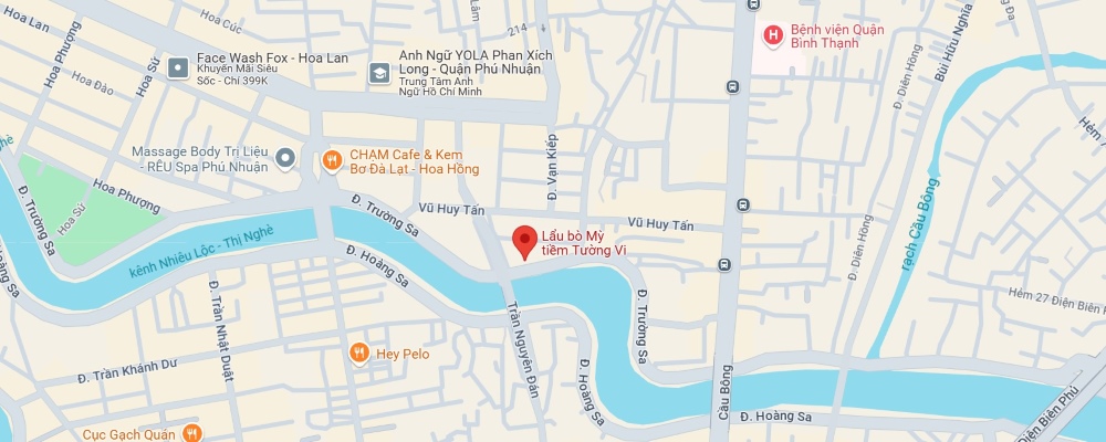 Vị trí của quán lẩu bò trên bản đồ (Ảnh: Google Maps)