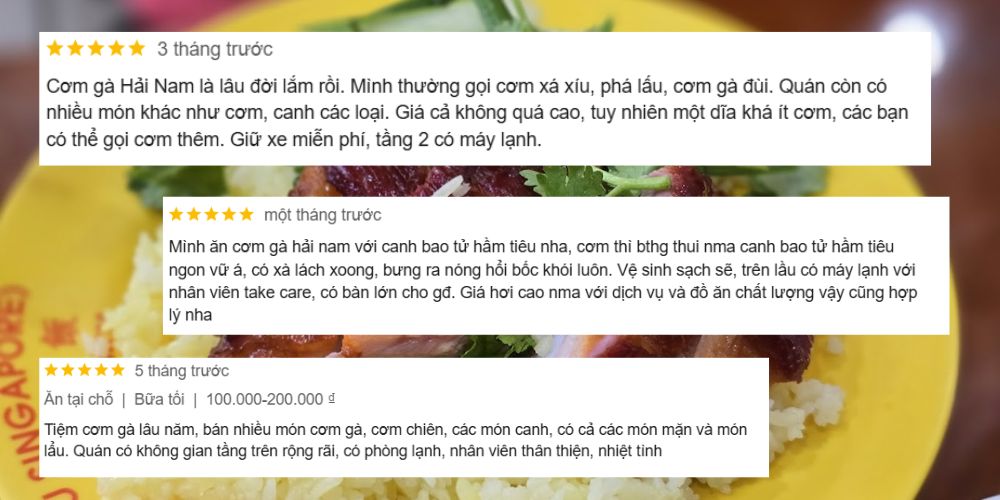 Cơm gà Hải Nam Nguyễn Tri Phương đã hoạt động lâu đời và được nhiều thực khách yêu thích 