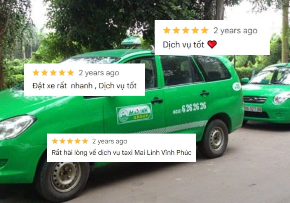 Hành khách luôn đánh giá cao về chất lượng phục vụ của Taxi Mai Linh tại Vĩnh Tường - Vĩnh Phúc (Ảnh: Google Maps)