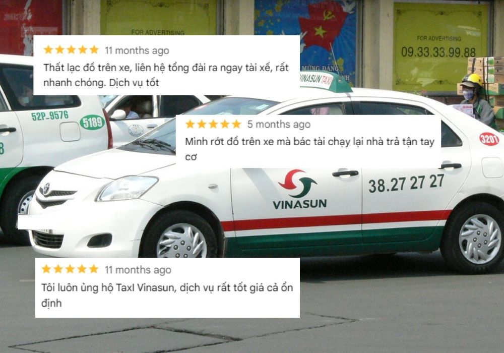 Khách hàng của Taxi Vinasun luôn hài lòng về chất lượng dịch vụ (Ảnh: Google Maps)