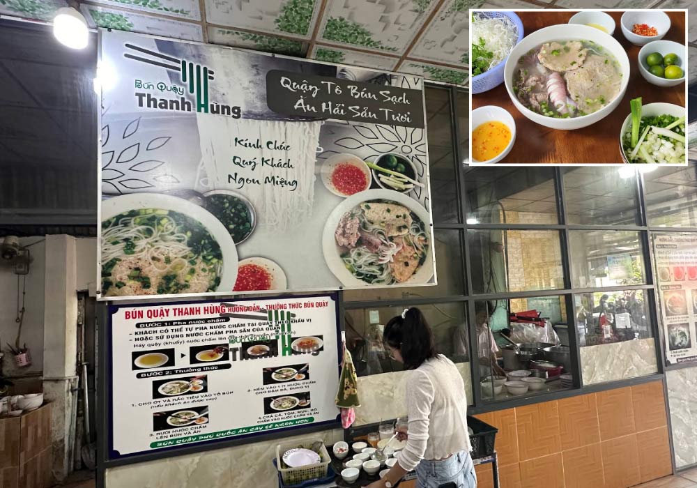 Bún quậy Thanh Hùng - một trong các địa chỉ ăn uống nổi tiếng tại Phú Quốc (Ảnh: Bún quậy Thanh Hùng)