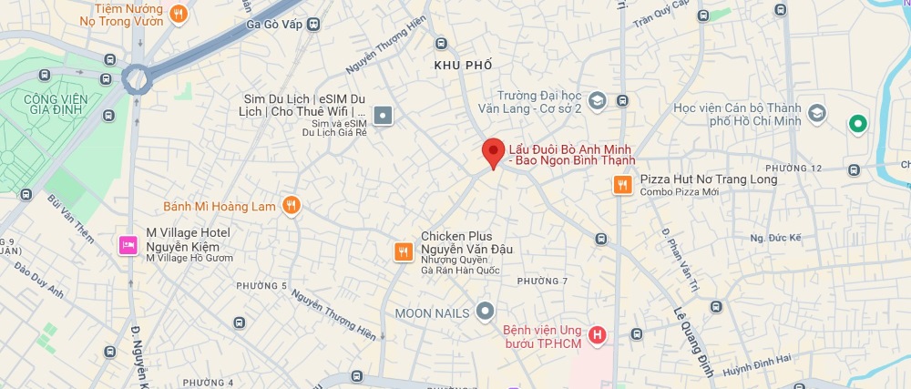 Vị trí của quán lẩu bò trên bản đồ (Ảnh: Google Maps)