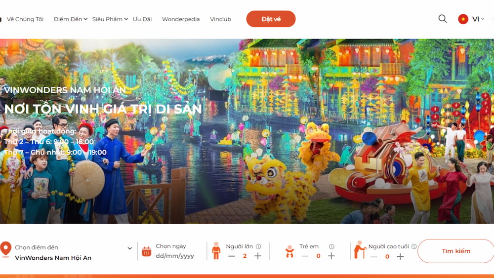 Truy cập website VinWonders để chọn loại vé phù hợp với nhu cầu của mình