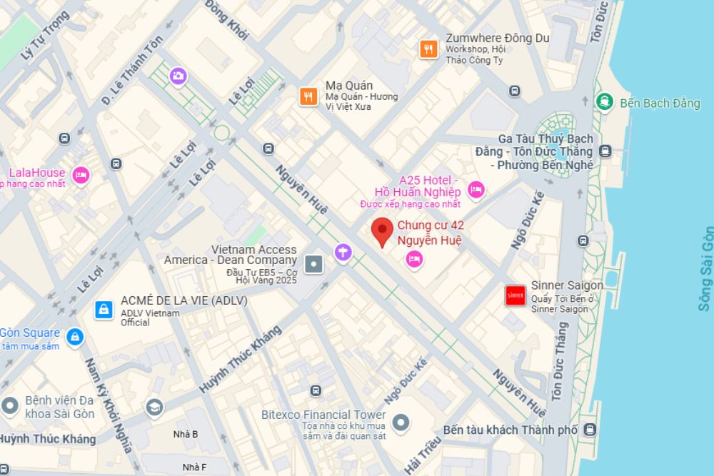 Chung cư cafe 42 Nguyễn Huệ, Phường Bến Nghé, Quận 1 (Ảnh: Google Maps)