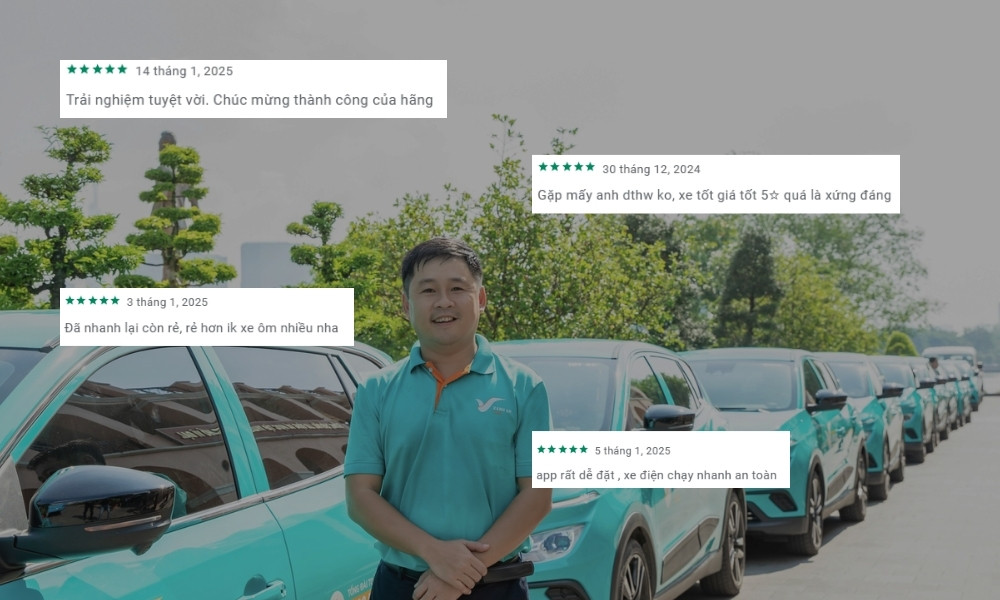 Taxi Xanh SM nhận được nhiều đánh giá 5 sao về chất lượng dịch vụ chuyên nghiệp, tài xế thân thiện và giá tốt 