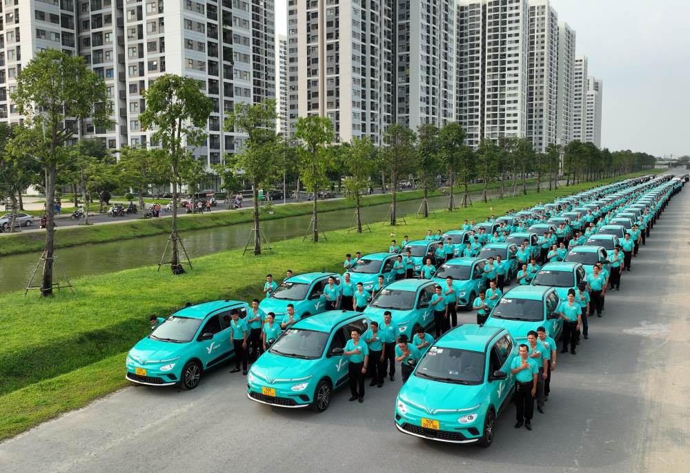 Taxi Gia Lai Xanh SM có đội xe đông đảo (Ảnh: Xanh SM)