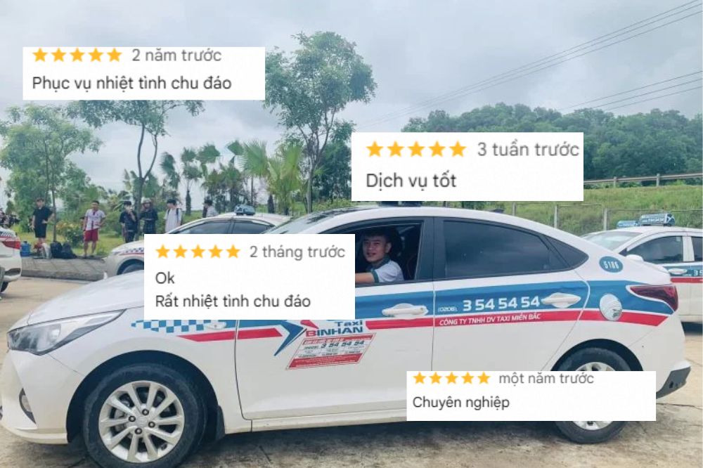 Những đánh giá của khách hàng về dịch vụ của taxi Bình An (Ảnh: Sưu tầm Internet)