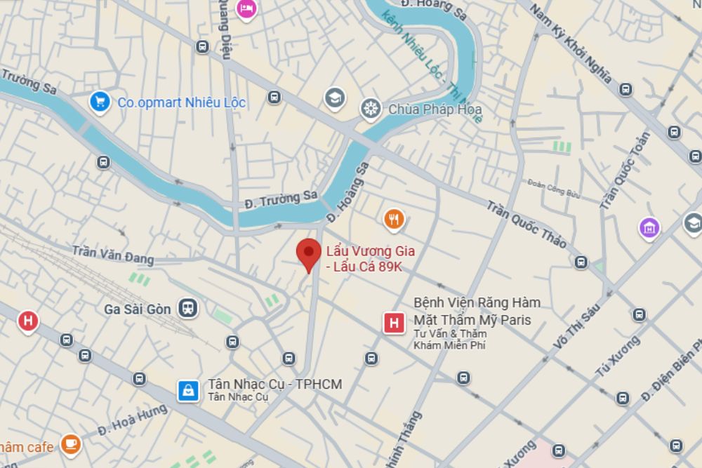 77 Rạch Bùng Binh, Phường 9, Quận 3 là 1 trong 2 chi nhánh của quán lẩu Vương Gia (Ảnh: Google Maps)