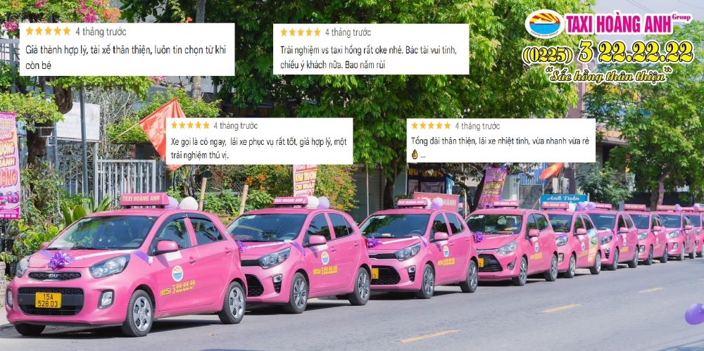 Những đánh giá tích cực của khách hàng đã trải nghiệm taxi Hoàng Anh Kiến Thụy (Ảnh: Google Maps)