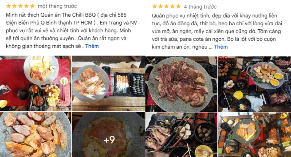 Giá hợp lý, món ăn ngon, khách đánh giá cao không gian và chất lượng phục vụ tại The Chill Buffet 