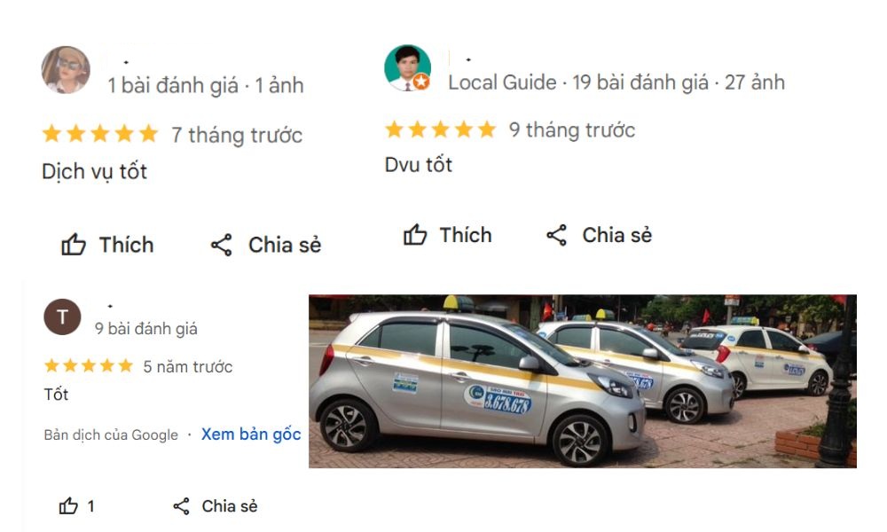 Taxi Sao Mai - thương hiệu Việt, chất lượng cao (Ảnh: Google Maps)