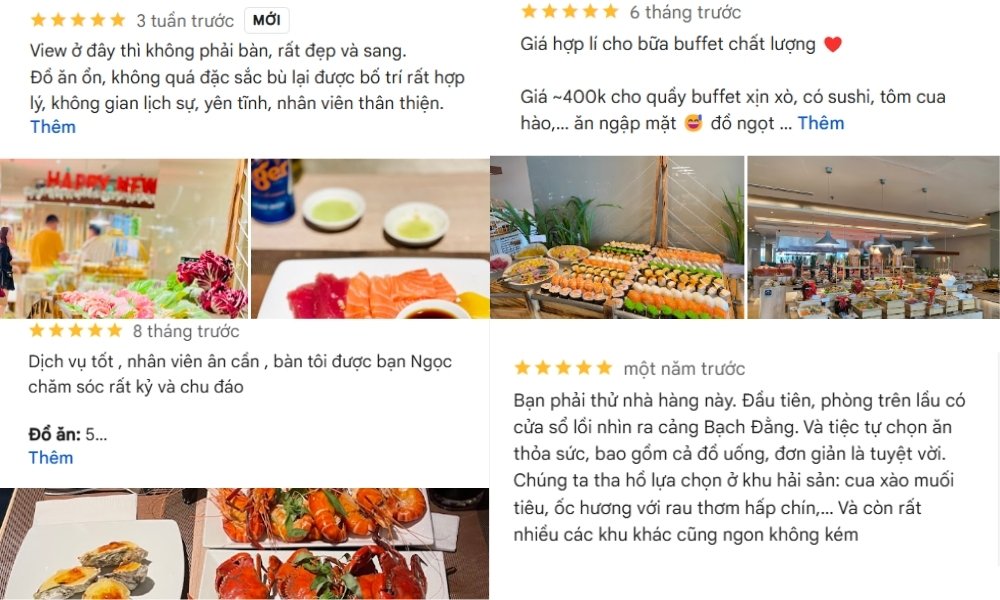 Một số đánh giá tích cực về nhà hàng buffet 5 sao Buffet Liberty Central Saigon Riverside