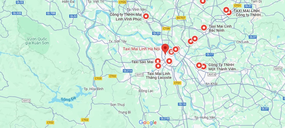 Địa chỉ trụ sở taxi Mai Linh tại Hà Nội (Ảnh: Google Maps)