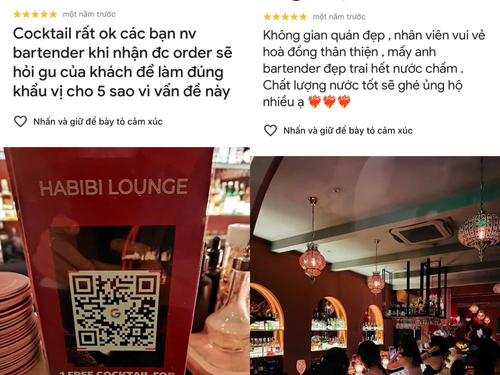 Đánh giá của khách hàng tại quán bar Habibi Lounge 