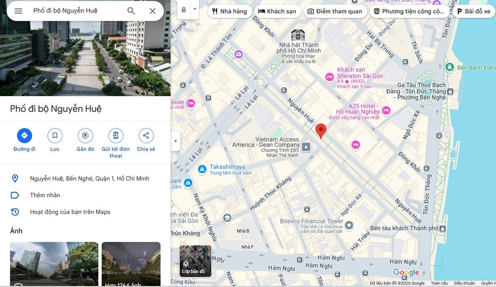 Phố đi bộ Nguyễn Huệ là địa điểm nổi tiếng của Sài Gòn (Ảnh: Google Maps)