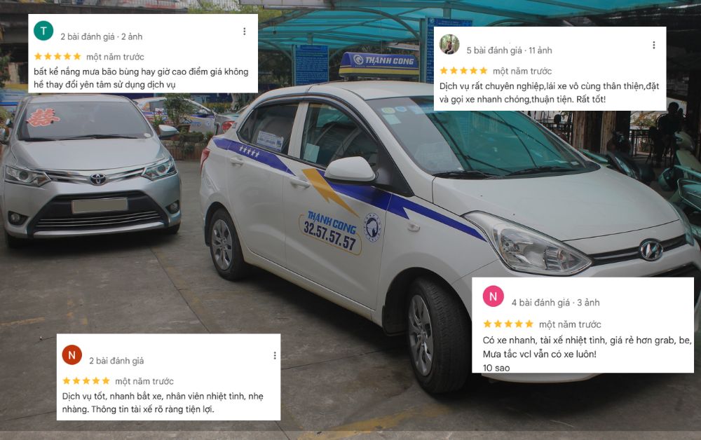 Taxi Thành Công cung cấp dịch vụ chuyên nghiệp, phục vụ 24/7 được khách hàng đánh giá cao (Ảnh: Google Maps)