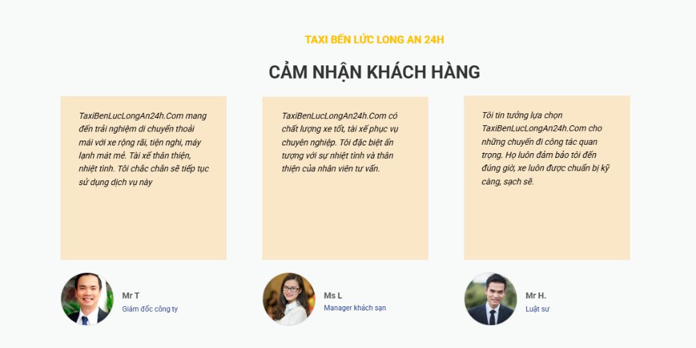 Đôi lời cảm nhận khách hàng về dịch vụ Taxi Bến Lức Long An