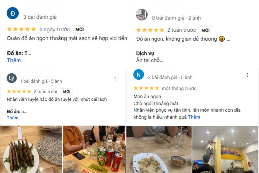 Những đánh giá 5 sao hài lòng từ khách hàng (Ảnh: Google Maps)