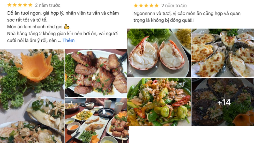 Thực khách đánh giá cao độ tươi của hải sản và cách chế biến đa dạng (Ảnh: Google maps)