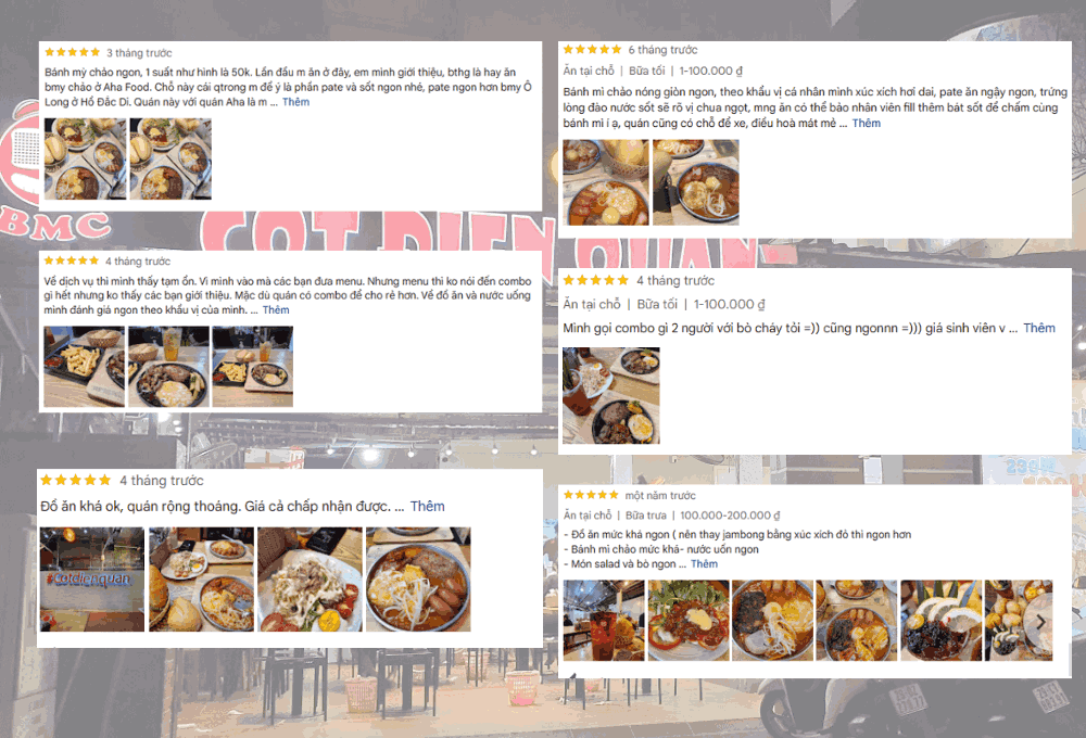 Một số đánh giá từ khách hàng sau khi trải nghiệm ăn bánh mì chảo tại đây