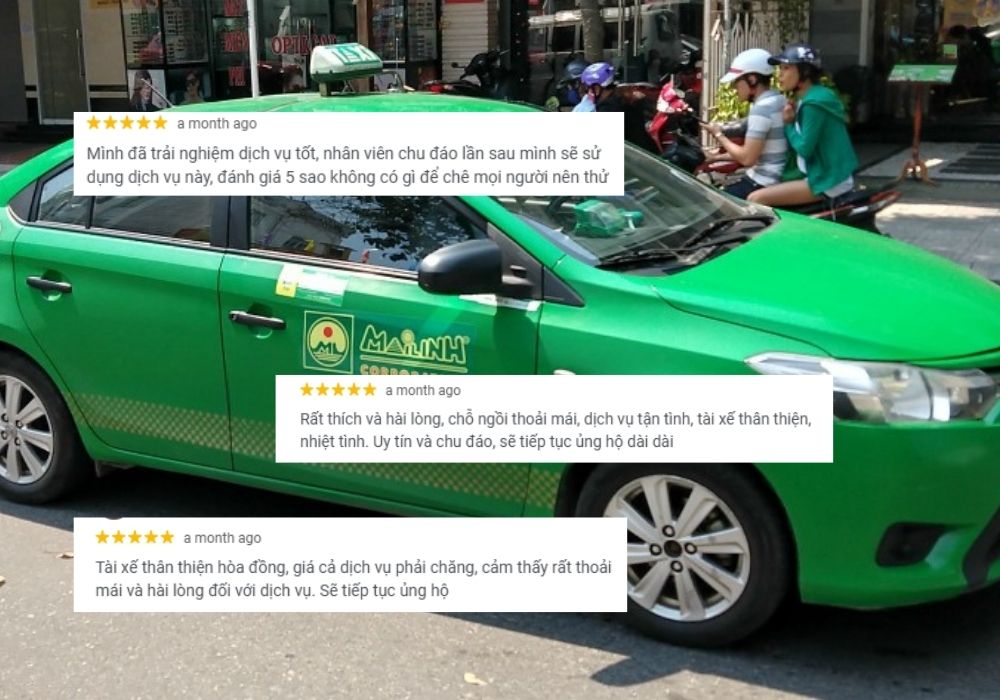 Đánh giá của khách hàng về dịch vụ Taxi Mai Linh Bảo Lâm (Ảnh: Google Maps)