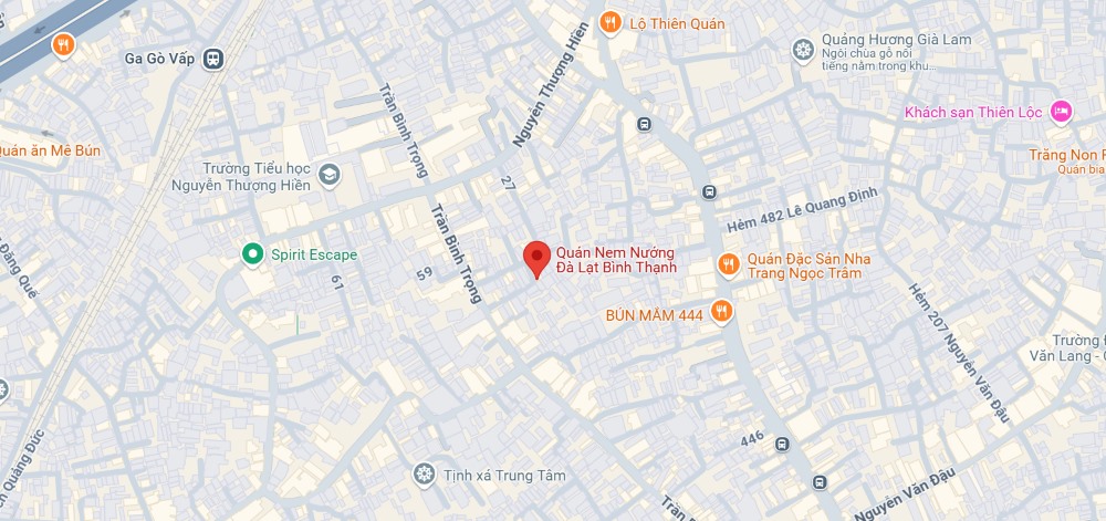 Địa chỉ Quán Nem Nướng Đà Lạt tại Bình Thạnh (Ảnh: Google Maps)